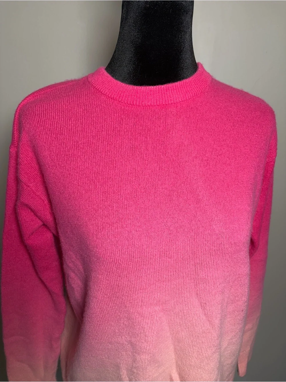 Alice + Olivia Gleeson Dip Dye Pink Ombré Cashmere Sweater